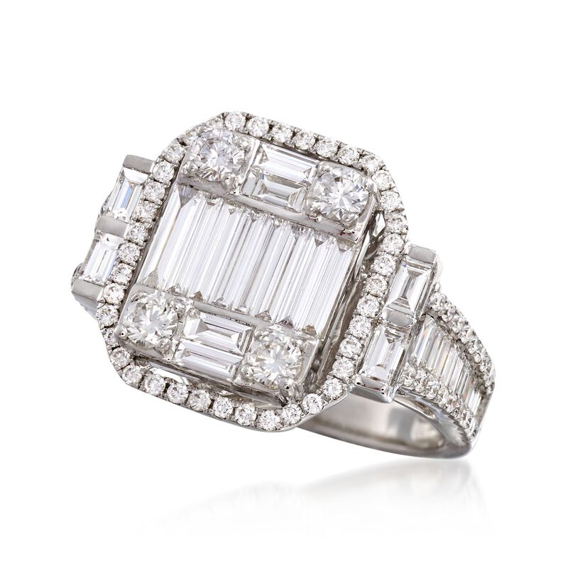 1.81 ct. t.w. Diamond Mosaic Ring in 18kt White Gold image number 3