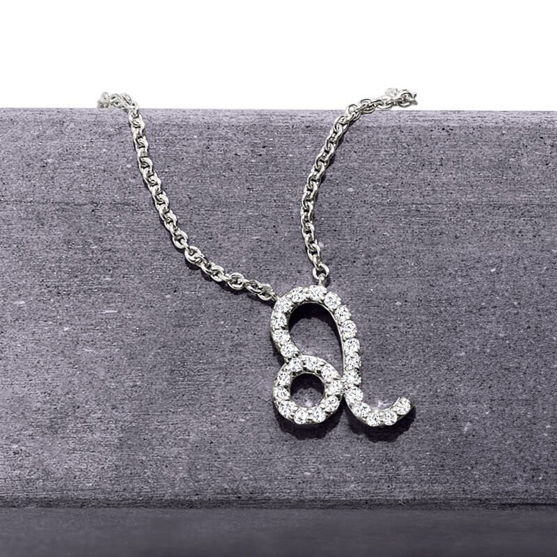 Virgo - .10 ct. t.w. Diamond Zodiac Necklace in Sterling Silver. 16&quot; image number 3