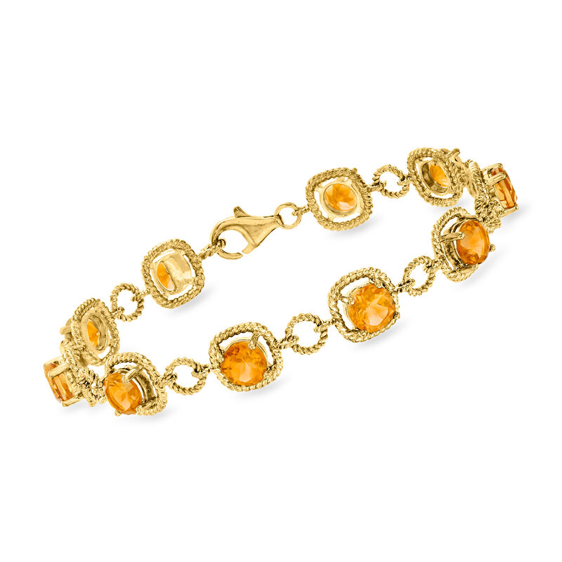 7.50 ct. t.w. Citrine Bracelet in 18kt Gold Over Sterling image number 0