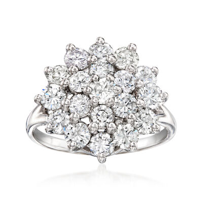 C. 2010 2.15 ct. t.w. Diamond Cluster Ring in 10kt White Gold