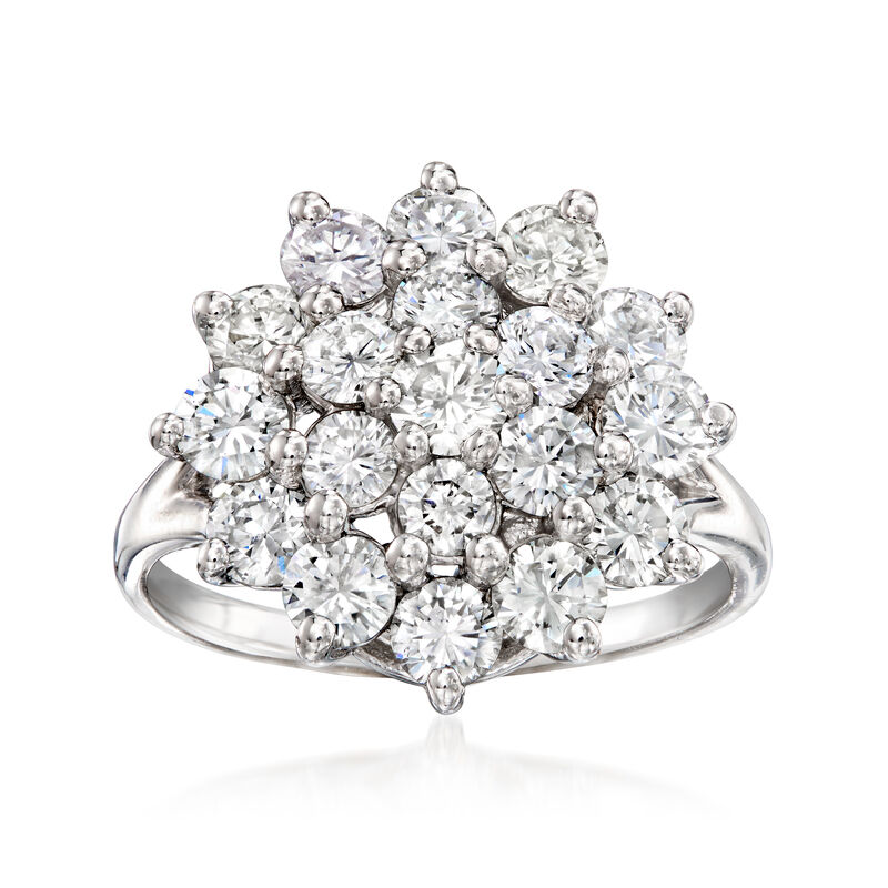 C. 2010 2.15 ct. t.w. Diamond Cluster Ring in 10kt White Gold. Size 6.25 image number 0