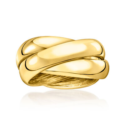 Italian 14kt Yellow Gold-Plated Rolling Ring