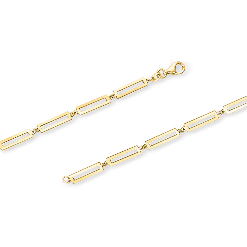 14kt Yellow Gold Rectangular-Link Bracelet. 7&quot; image number 2