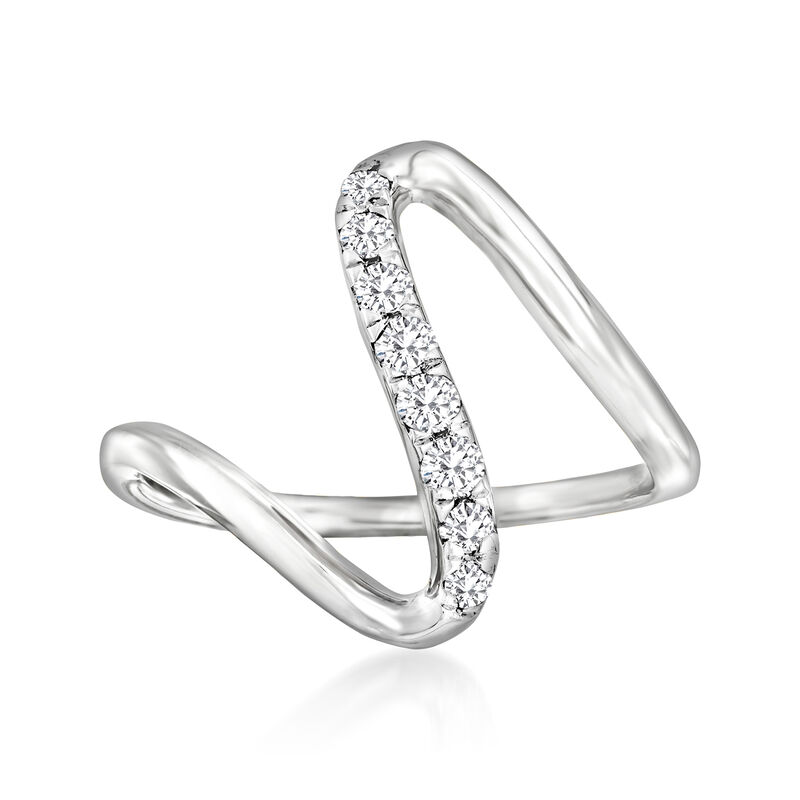 .25 ct. t.w. Diamond Wave Ring in Sterling Silver image number 0