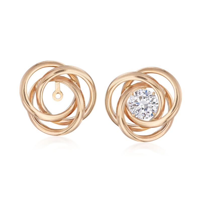14kt Yellow Gold Open Swirl Earring Jackets image number 0