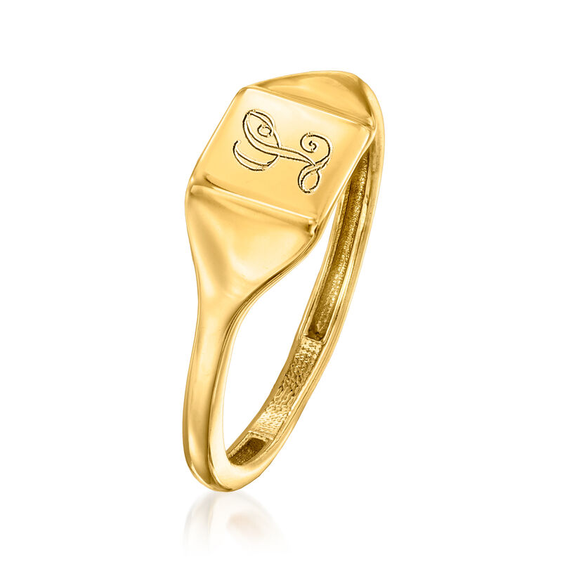 Italian 14kt Yellow Gold Personalized Square Signet Ring image number 2