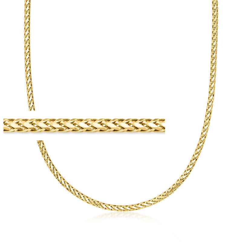 3.2mm 14kt Yellow Gold Franco Wheat-Chain Necklace. 18&quot; image number 1