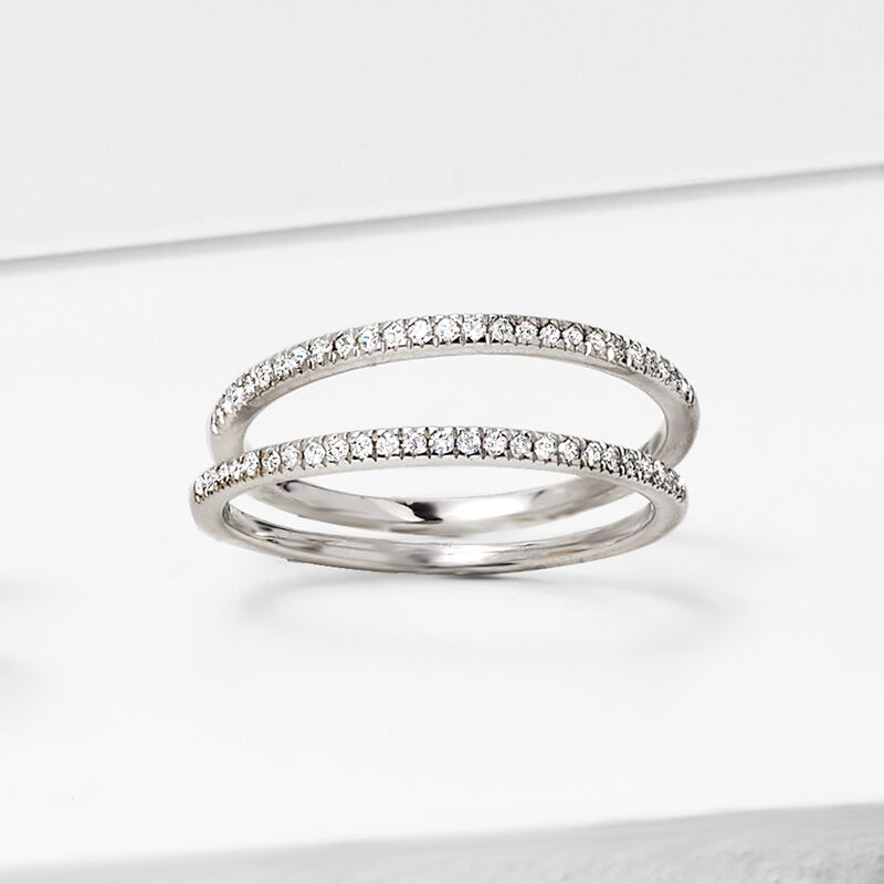.20 ct. t.w. Diamond Jewelry Set: Two Stackable Rings in Sterling Silver image number 4