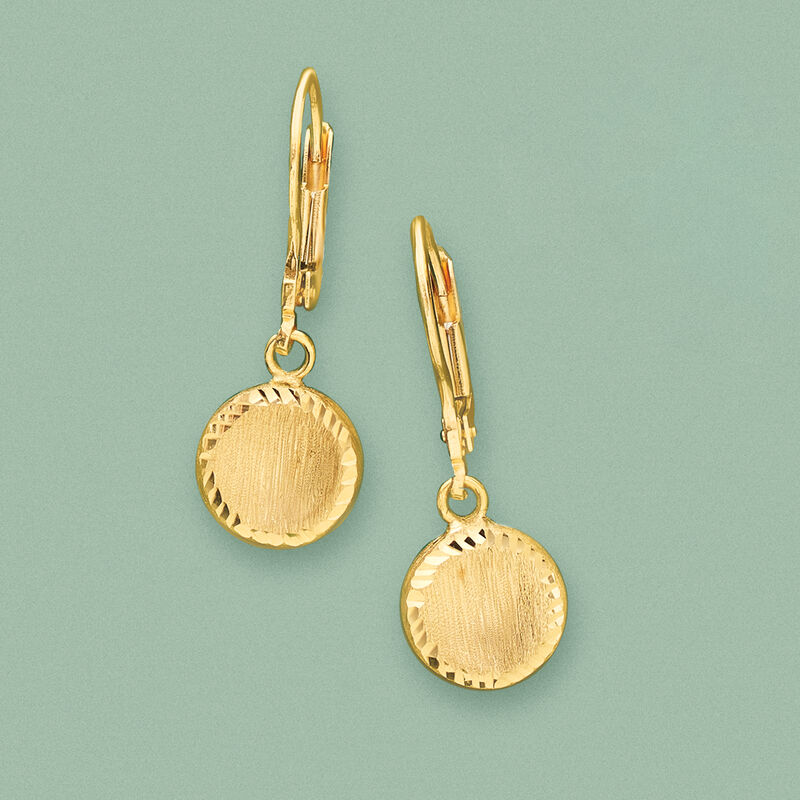 Italian 18kt Yellow Gold Circle Drop Earrings image number 2