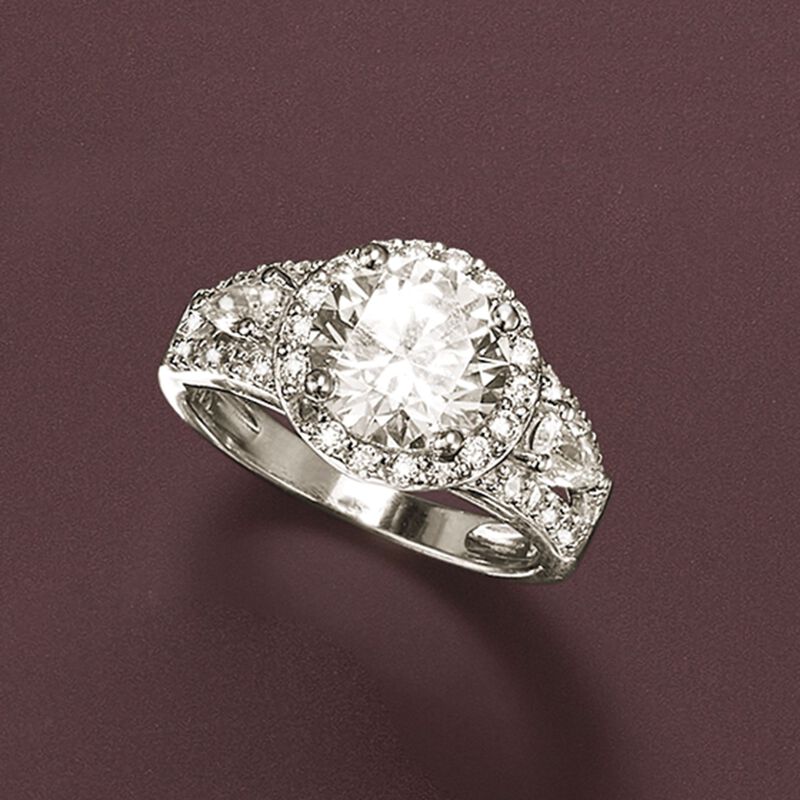 3.70 ct. t.w. CZ Ring in Sterling Silver image number 3