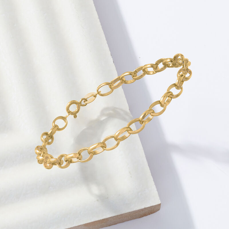Italian 14kt Yellow Gold Cable-Link Bracelet image number 2