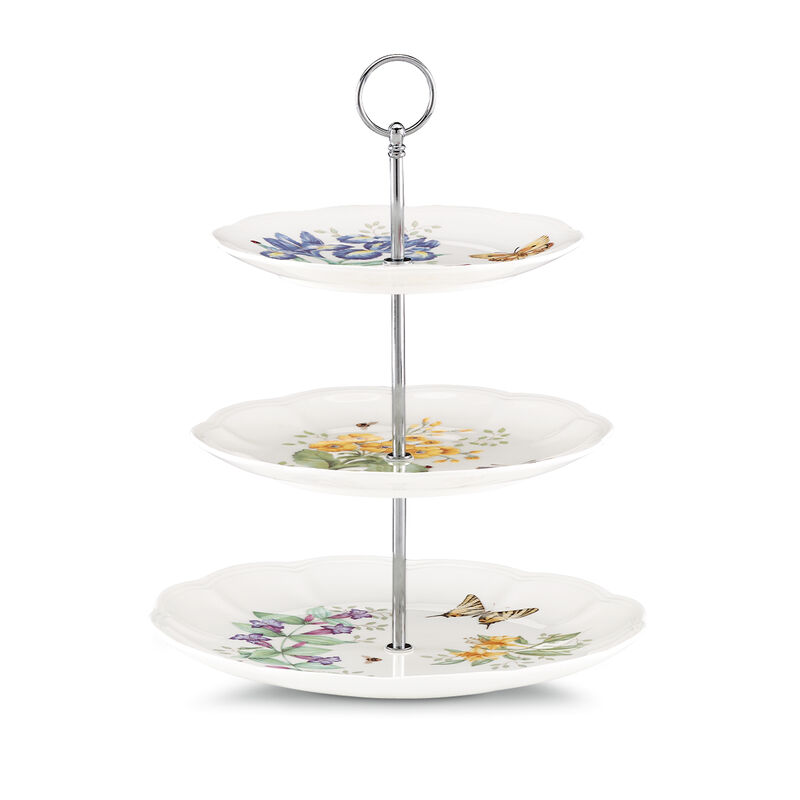 Lenox "Butterfly Meadow" Porcelain 3-Tiered Server image number 0