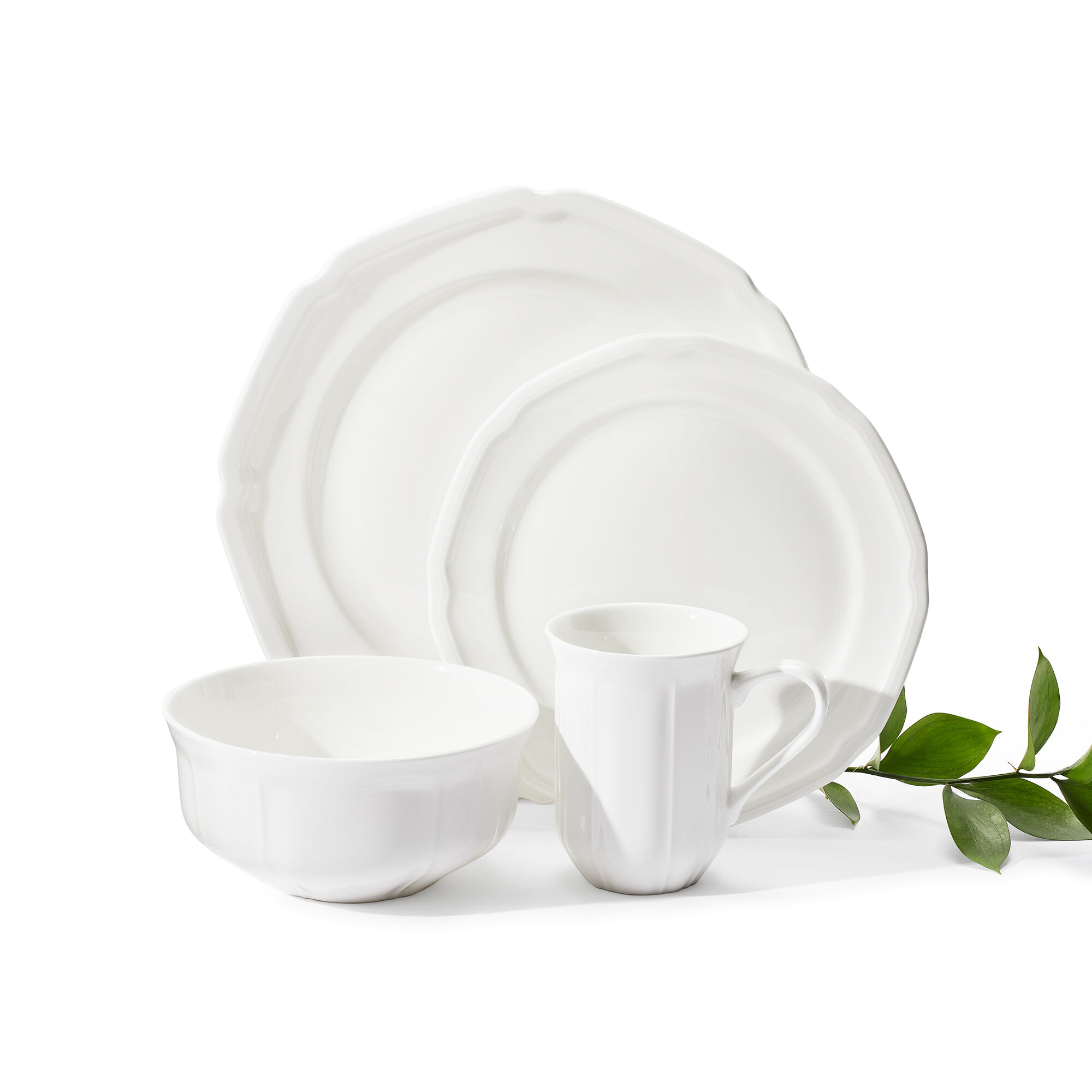 White mikasa dinnerware top