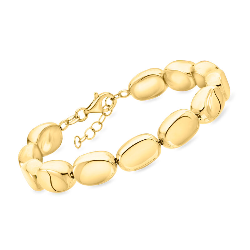 Italian 18kt Gold Over Sterling Nugget Bracelet. 7"