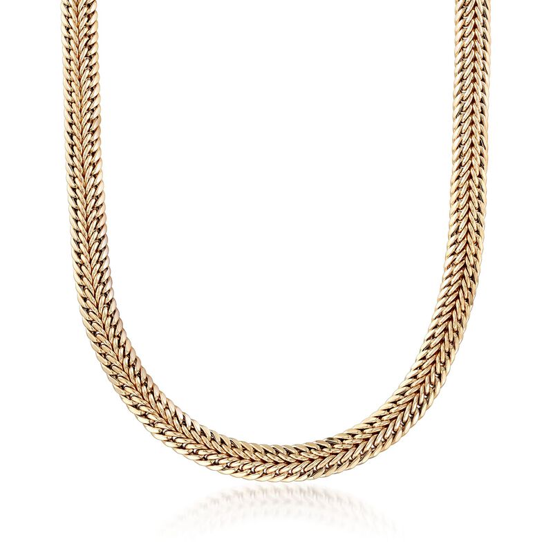 14kt Yellow Gold Two-Row Curb-Link Necklace. 18&quot; image number 1