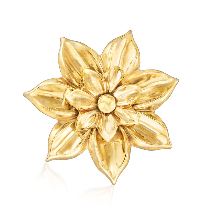 Italian 18kt Yellow Gold Flower Pin image number 0