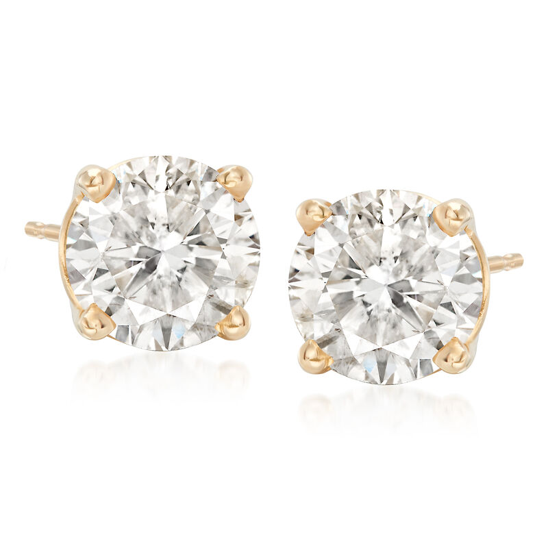 3.00 ct. t.w. Diamond Stud Earrings in 14kt Yellow Gold image number 0