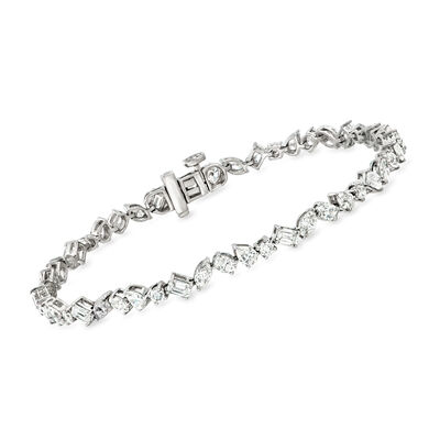 5.00 ct. t.w. Multi-Shaped Lab-Grown Diamond Tennis Bracelet in Sterling Silver