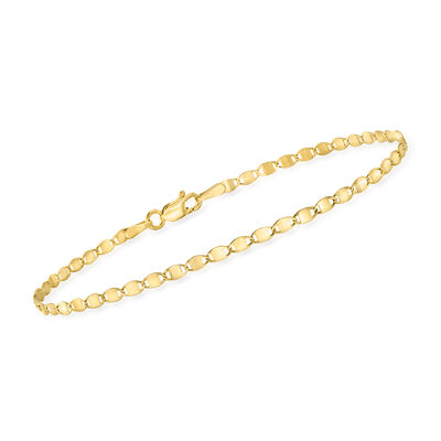 2.7mm 14kt Yellow Gold Mirror-Link Bracelet