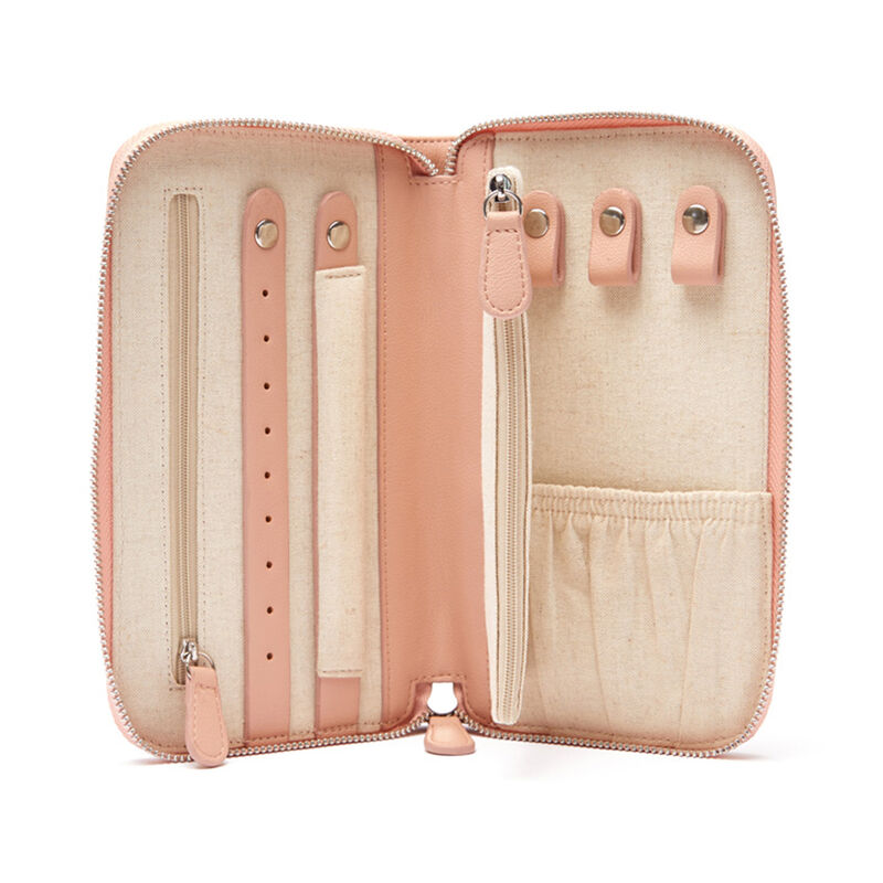Brouk & Co. &quot;Croft Avenue - Luna&quot; Pink Faux Leather Travel Jewelry Wallet image number 1