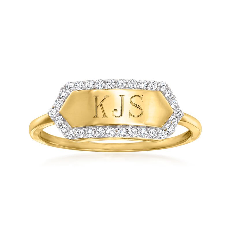.20 ct. t.w. Diamond Personalized Ring in 14kt Yellow Gold image number 0