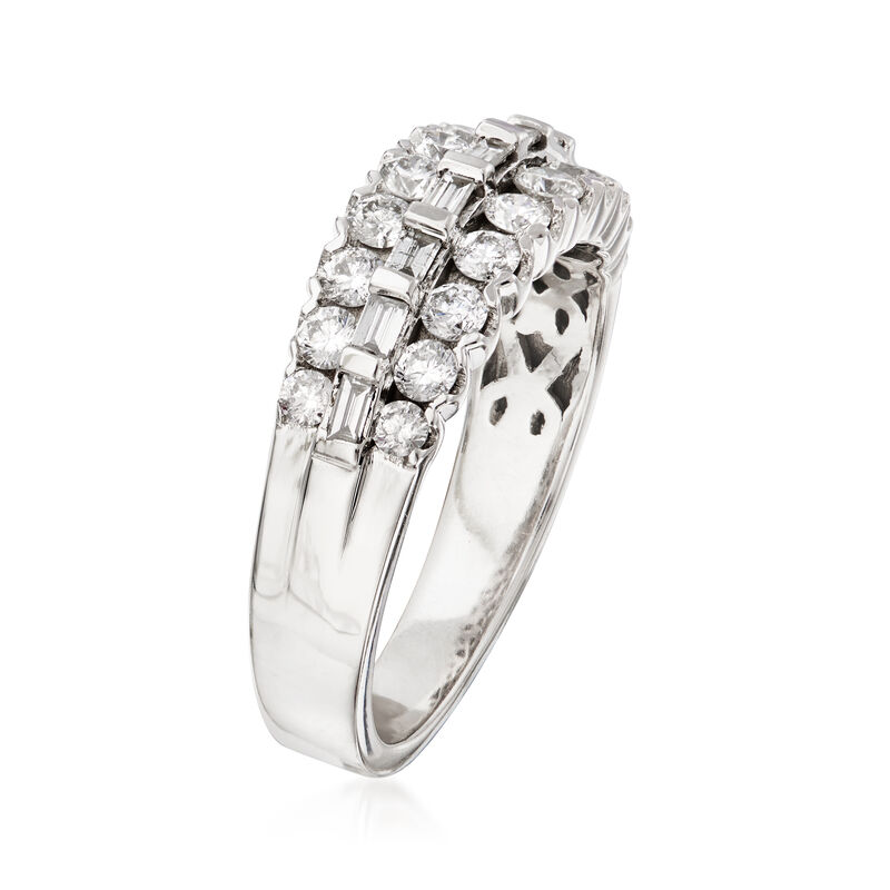 1.00 ct. t.w. Round and Baguette Diamond Ring in 14kt White Gold image number 2