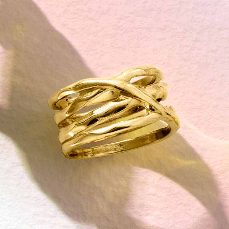 Italian 18kt Gold Over Sterling Highway Ring