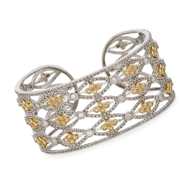4.85 ct. t.w. Diamond Cuff Bracelet in 14kt Two-Tone Gold image number 0