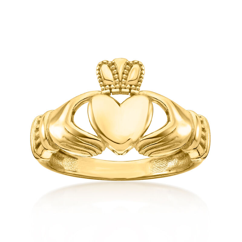 10kt Yellow Gold Claddagh Ring. Size 8 image number 0
