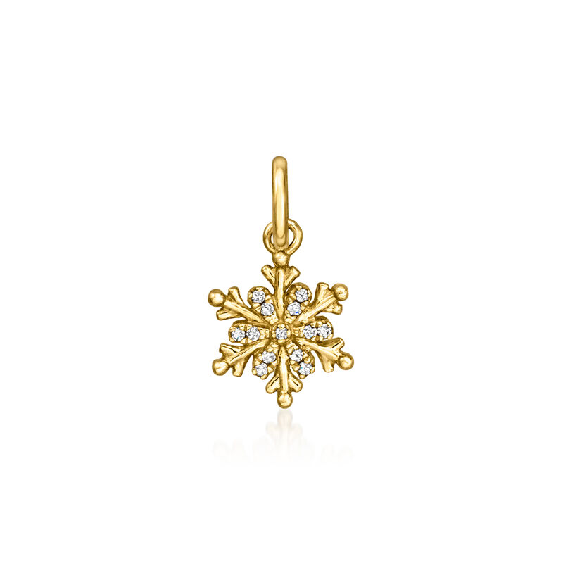 Diamond Snowflake Charm in 14kt Yellow Gold  image number 1