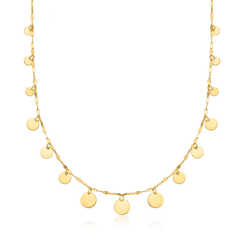 Italian 10kt Yellow Gold Graduated Circle Station Necklace image number 0
