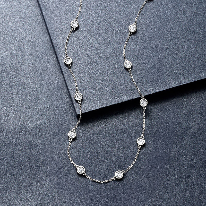 2.00 ct. t.w. Bezel-Set Diamond Station Necklace in 14kt White Gold image number 2