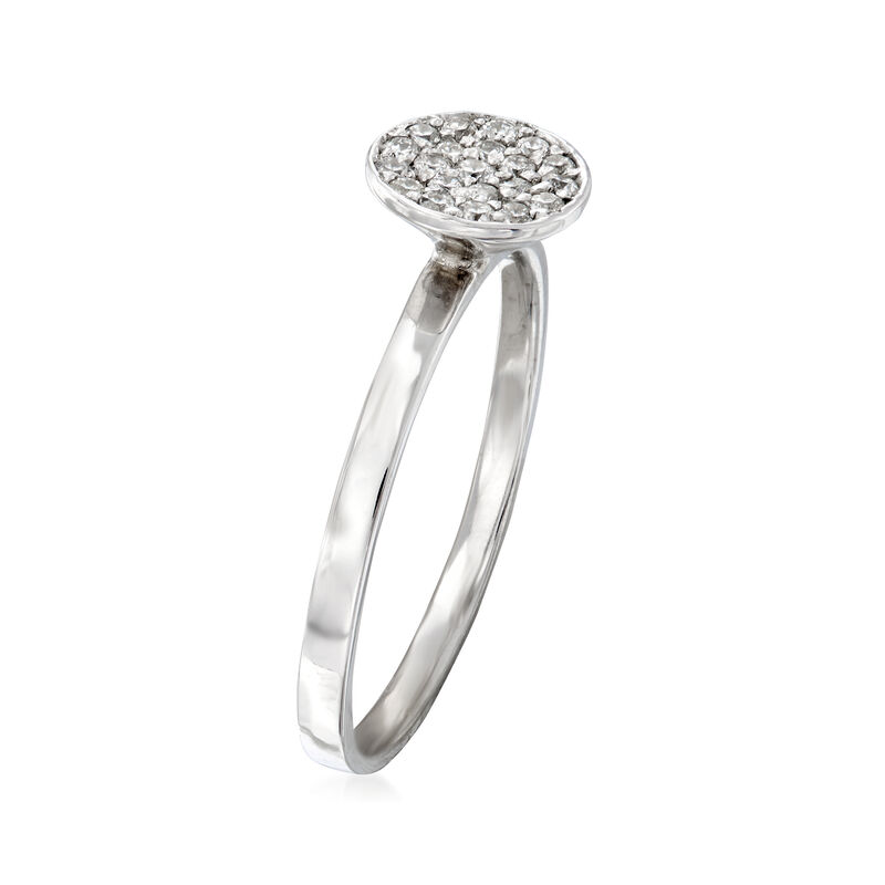 C. 1990 Vintage .20 ct. t.w. Pave Diamond Circle Ring in 14kt White Gold. Size 6.5 image number 2