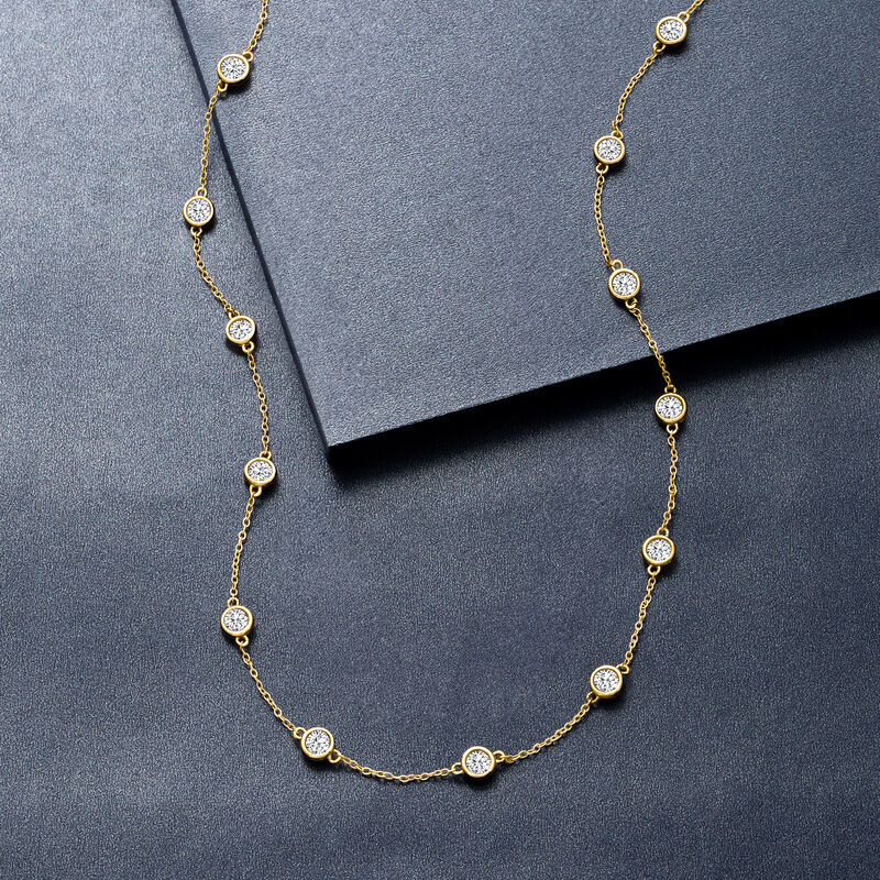 2.00 ct. t.w. Bezel-Set Diamond Station Necklace in 14kt Yellow Gold image number 3