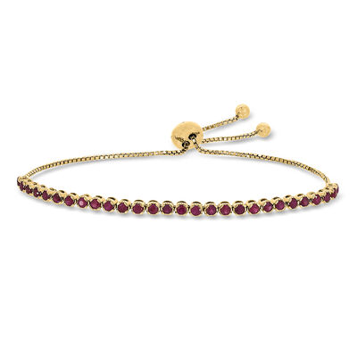 1.60 ct. t.w. Ruby Bolo Bracelet in 14kt Yellow Gold