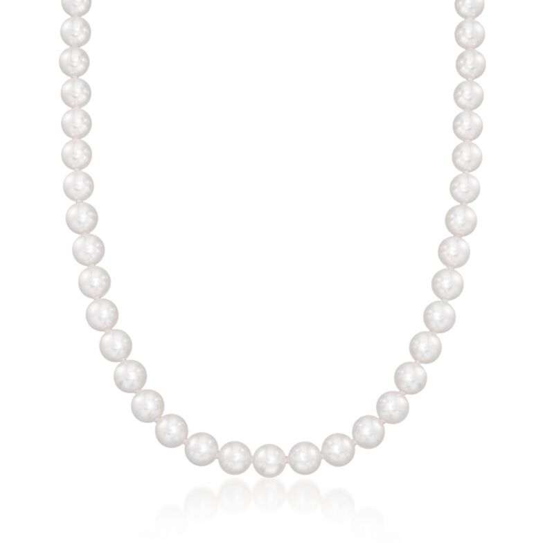 Mikimoto 7-8mm A1 Akoya Pearl Jewelry Set: Earrings, Necklace and Bracelet with 18kt White Gold image number 2
