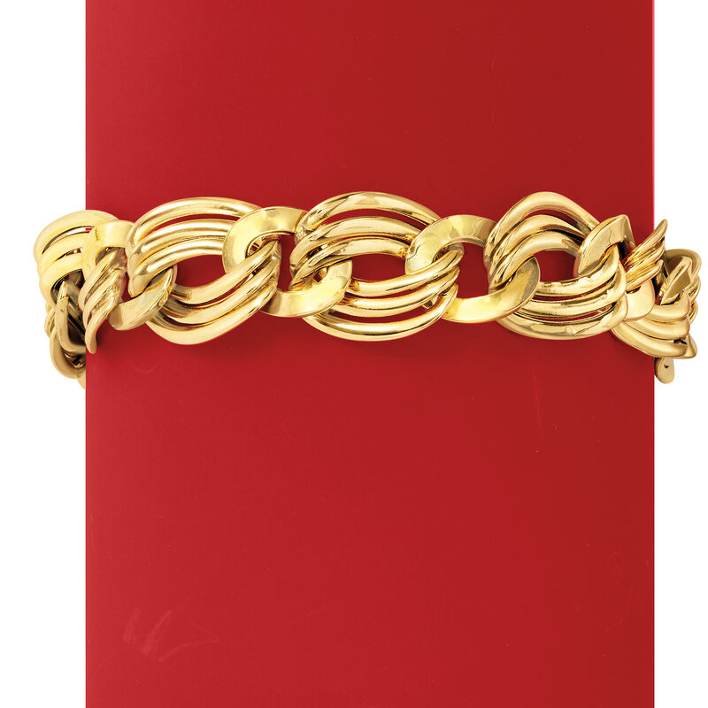 Italian 18kt Yellow Gold Oval-Link Bracelet image number 2