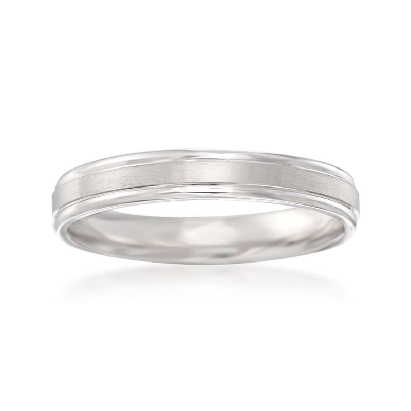 Men's 4mm 14kt White Gold Wedding Ring image number 0