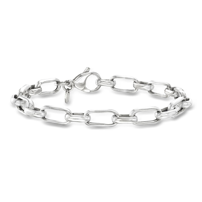 Italian Sterling Silver Paper Clip Link Bracelet image number 0