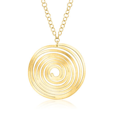 Italian 18kt Gold Over Sterling Spiral Pendant Necklace