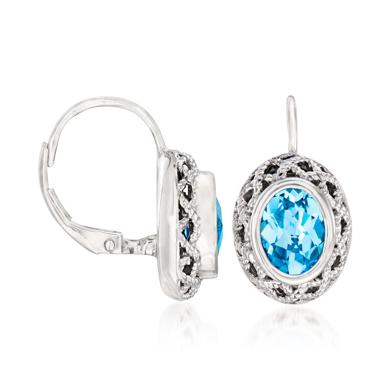 Andrea Candela &quot;Rioja&quot; 3.30 ct. t.w. Blue Topaz Drop Earrings in Sterling Silver image number 2