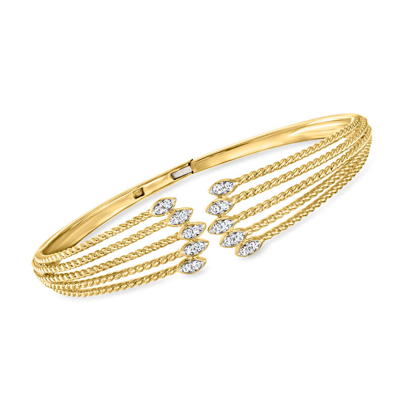 .25 ct. t.w. Diamond Multi-Row Cuff Bracelet in 18kt Gold Over Sterling image number 0