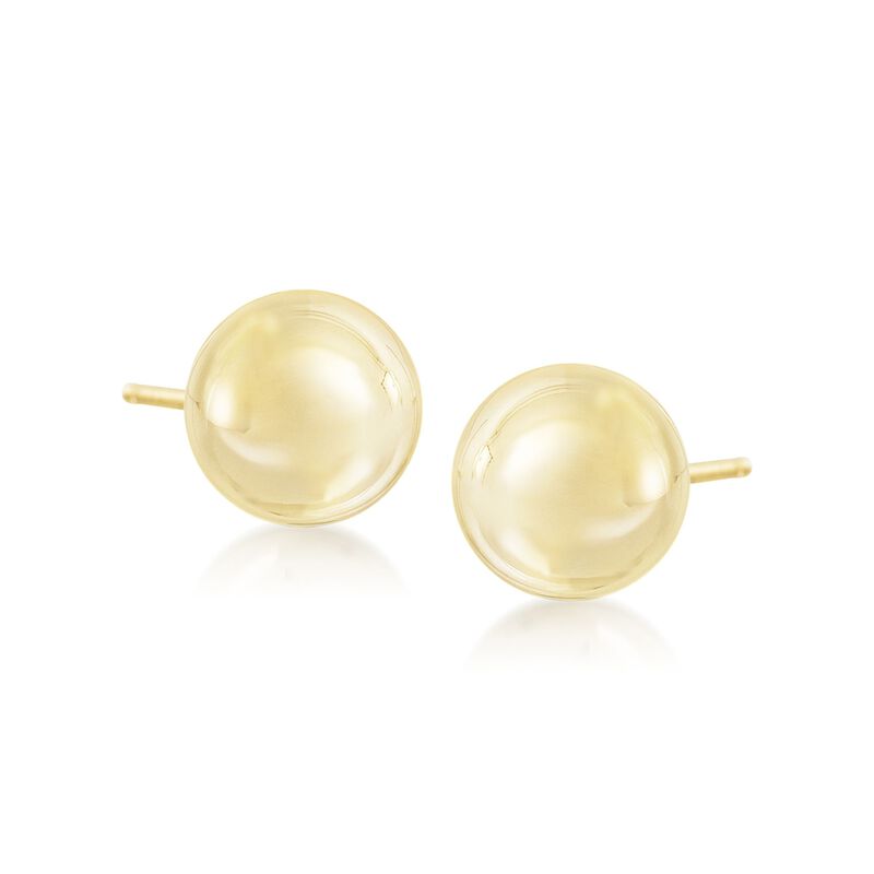 Italian 12mm 18kt Yellow Gold Ball Stud Earrings image number 0