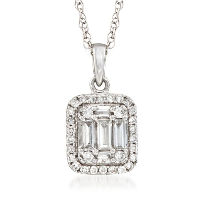 .39 ct. t.w. Diamond Halo Pendant Necklace in 14kt White Gold image number 0