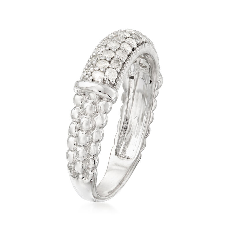 .50 ct. t.w. Pave Diamond Beaded Ring in Sterling Silver image number 2