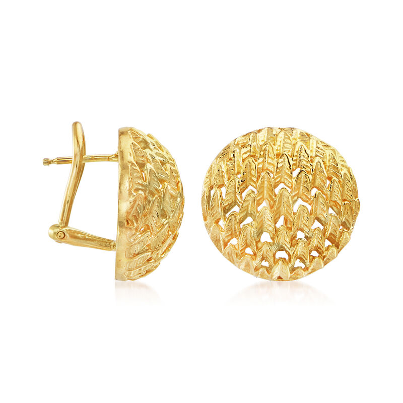 C. 1980 Vintage 10kt Yellow Gold Round Textured Earrings image number 2