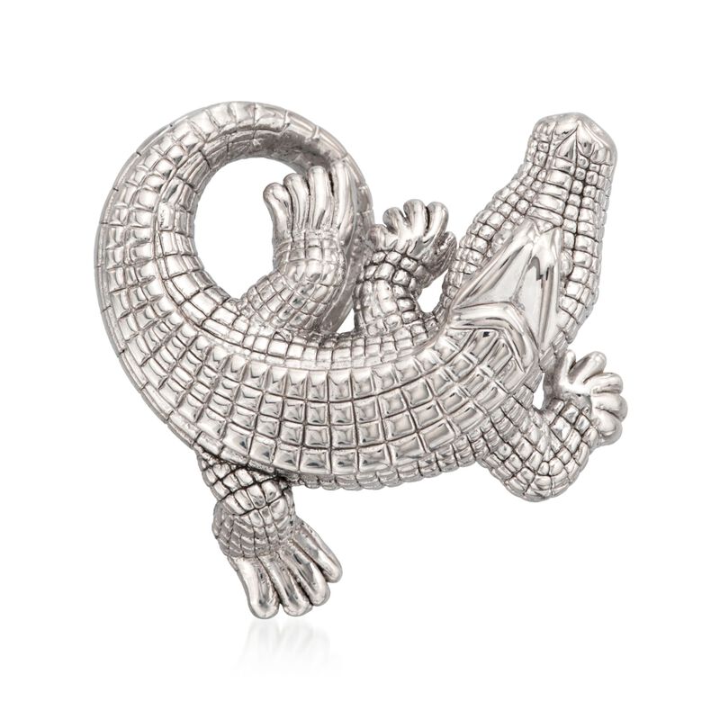 Sterling Silver Alligator Omega Slide Pendant image number 0