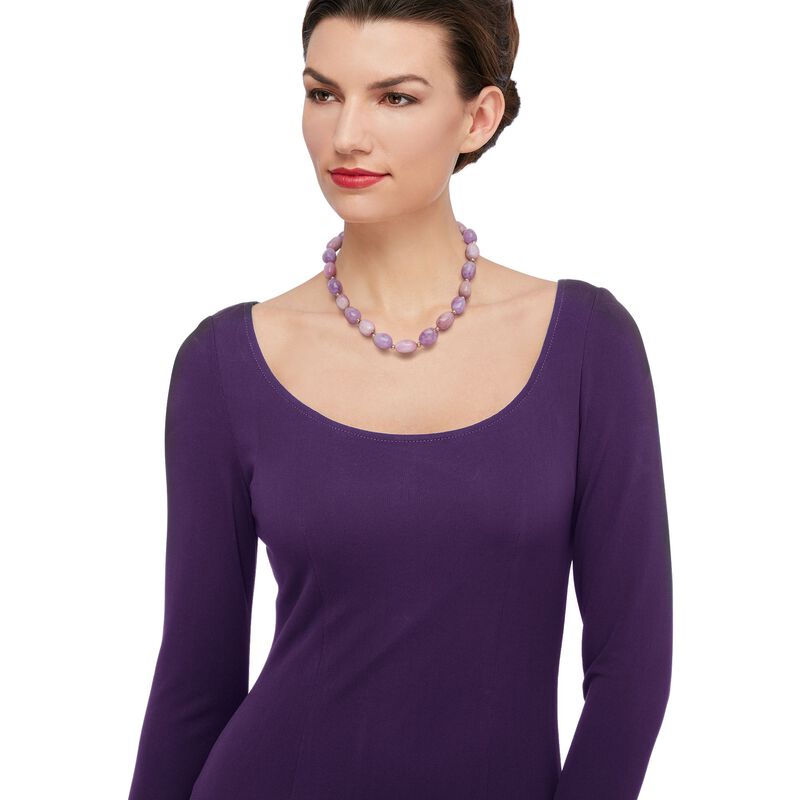 Kunzite and Amethyst Bead Necklace in 14kt Yellow Gold image number 1
