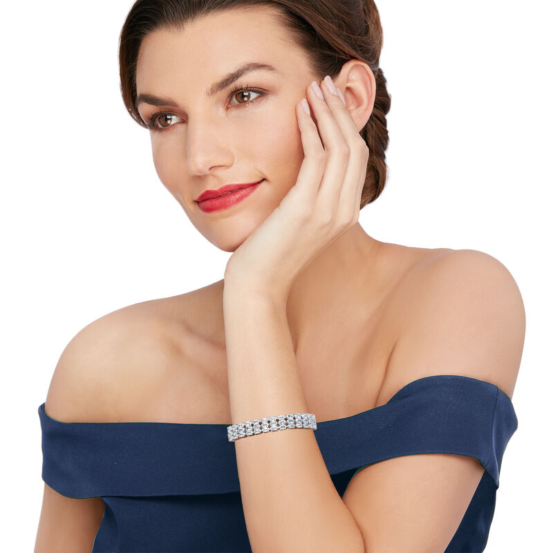 10.00 ct. t.w. Sky Blue Topaz Three-Row Bolo Bracelet in Sterling image number 1