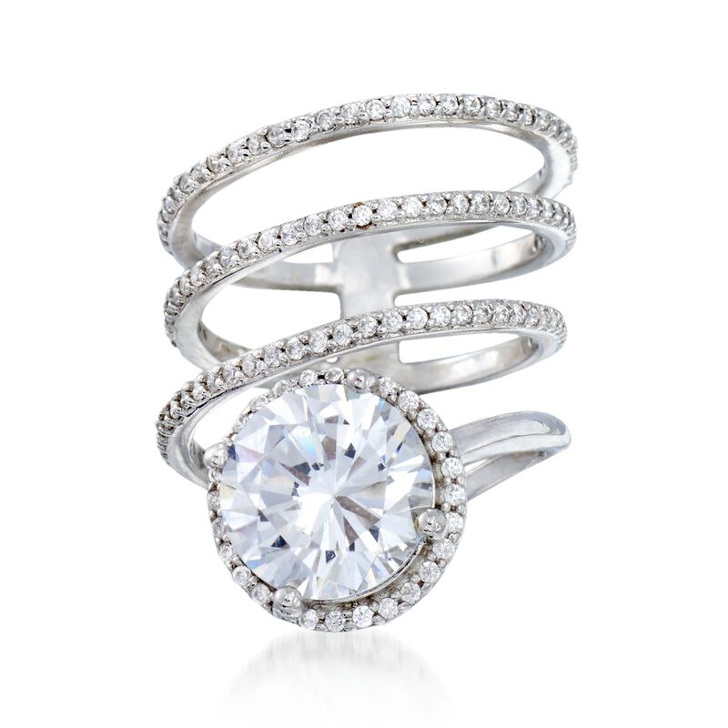 4.00 ct. t.w. CZ Coil Ring in Sterling Silver image number 0